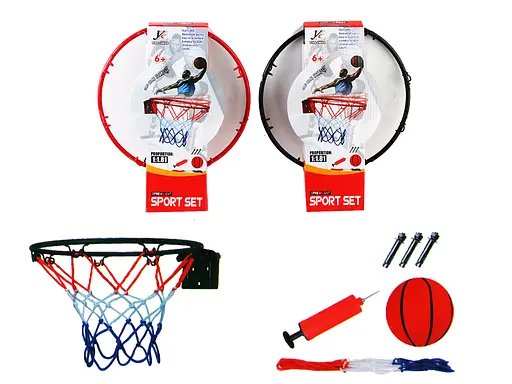 Баскетбольне кільце, металеве 25 см, сітка, м’яч, насос, кріплення (В асортименті) - фото 2