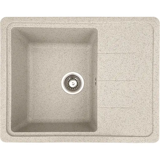 Гранітна кухонна мийка Romzha Patrat 62 Gri (802) з крилом - фото 1