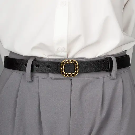 Ремінь шкіряний жіночий НС-2539 (110 см) чорний - фото 5