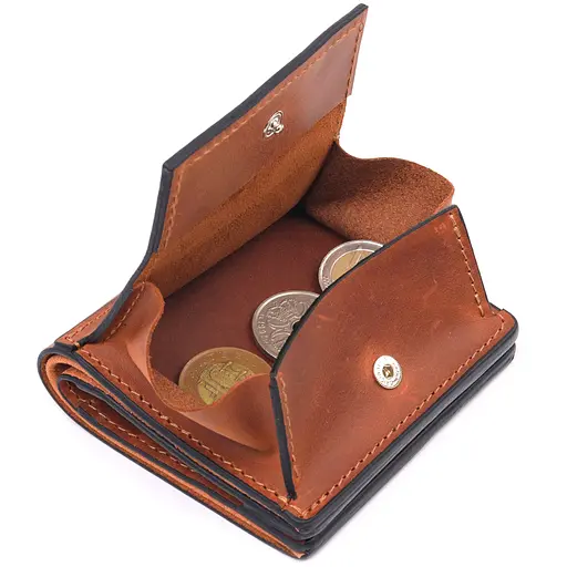 Мужской кожаный кошелек Grande Pelle 9.5х10х1.5 см acs0024001 - фото 3