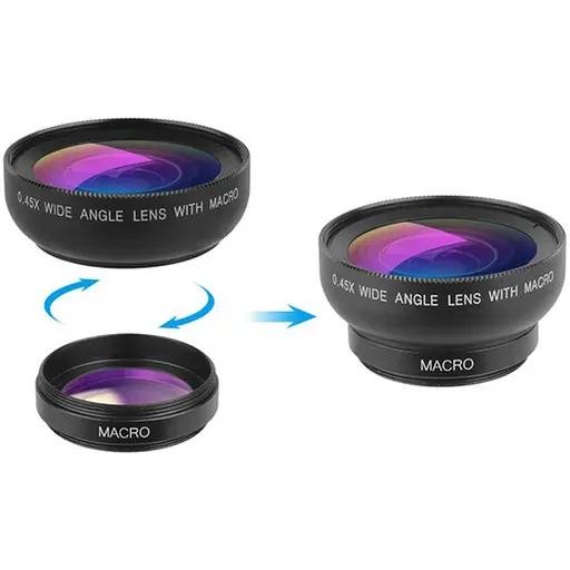 Широкоугольный макрообъектив для смартфона Apexel APL-0.45WM [98348] - фото 2