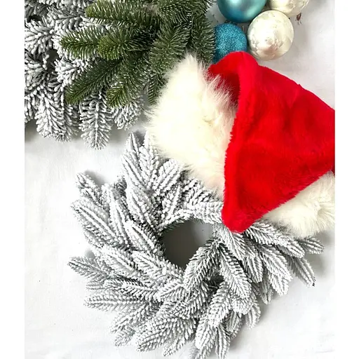 Венок хвойный рождественский Hvoya Classic литой заснеженный 40 см - фото 3