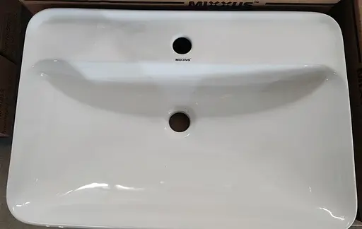 Умивальник накладний Mixxus Premium Bevel-0203 600x405x120 мм з отвором під змішувач MP6513, Білий - фото 3