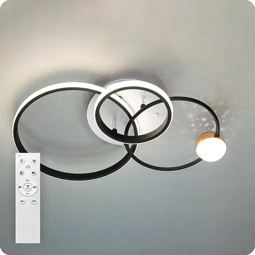 Люстра світлодіодна 517 Dlight з пультом 45 Вт Білий+Чорний (02046) - фото 1