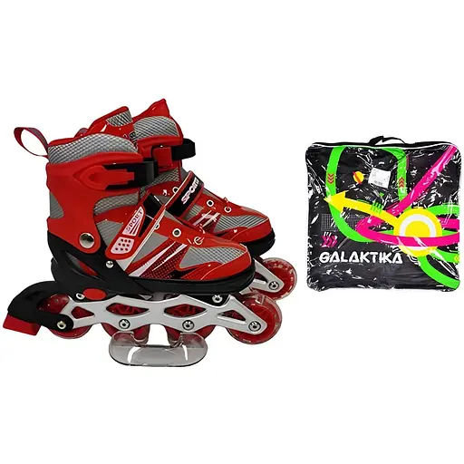 Ролики RS-0037 L (39-42) з підсвіткою червоні - фото 2