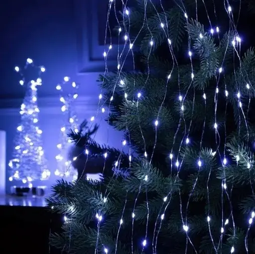 Новогодняя конусная гирлянда 3 м 20 нитей 600 LED лампочек Белый - фото 5