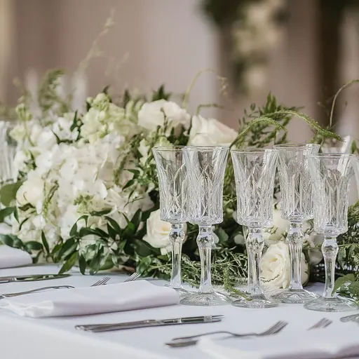 Набор бокалов TS Kitchen для шампанского на высокой ножке под хрусталь 6 штук по 145 мл прозрачный HP51A