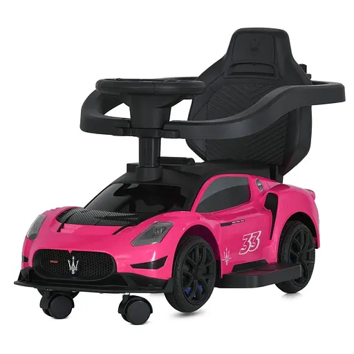 Детская каталка-толокар 2 в 1 M 5106-8 розовй, с родителькой ручкой - фото 6