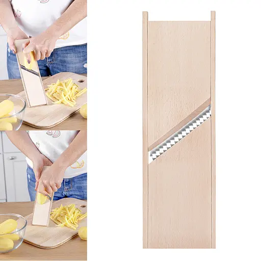 Шинковка деревянная для картошки фри 25.5х7 см, Kitchette Коричневый 83081 - фото 2