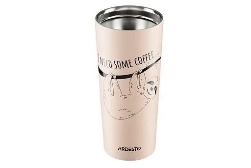 Термокухоль Ardesto Coffee time Bradypus 450 мл бежевий - фото 2