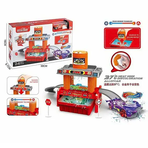 Автомийка 660 S 101, машинка змінює колір, трек, контейнер і бак для води, аксесуари, наклейки, в коробці (6983283400528) - фото 2