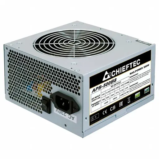 Блок питания Chieftec 500W APB-500B8, 12cm fan, a/PFC, 20+4, 2xPeripheral, 1xFDD, 3xSATA, 1xPCIe