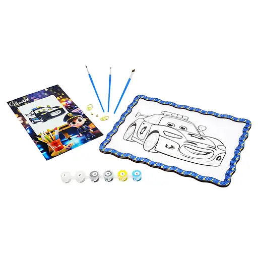 Дитячий набір для розпису по дереву "Поліцейська машинка" Puz-22952 формат А4 - фото 3