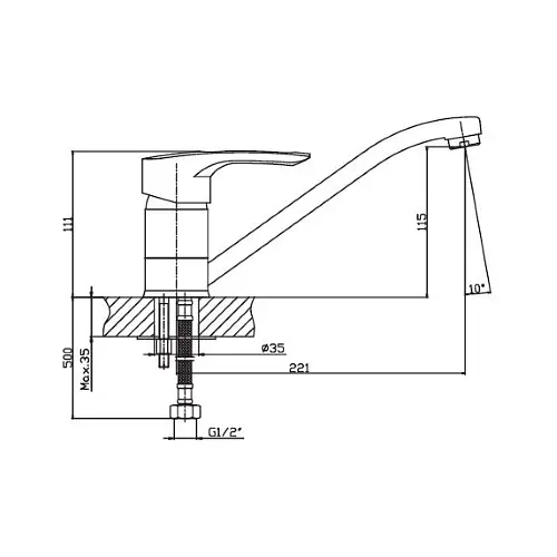 Змішувач для кухні Haiba HANSBERG 004 бежевий HB0180 - фото 2