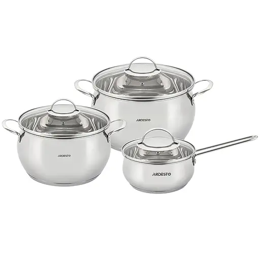 Набір посуду Ardesto Gemini Liguria 6 предметів нержавіюча сталь (AR1906LG)