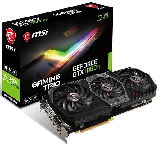 Видеокарта MSI GTX 1080Ti 11Gb Gaming Trio (GTX 1080 Ti GAMING TR) (GDDR5X, 352 bit, PCI-E 3.0 x16) Б/у - фото 5