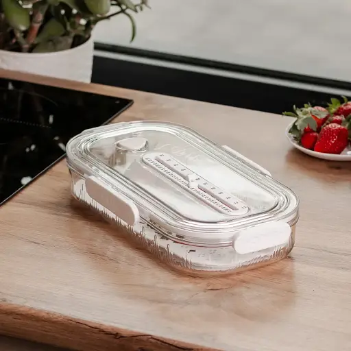 Контейнер для хранения продуктов Yiwu HP-27-7 пластиковый с индикатором дать белый - фото 2