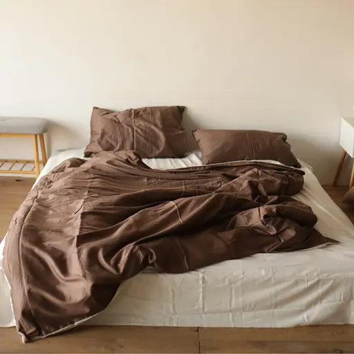 Комплект постельного белья 100% коричневый хлопок Chocolate - двуспальный  - фото 1