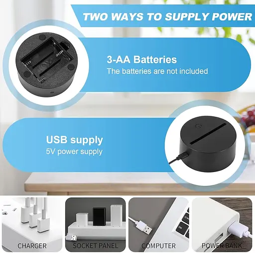 Набір акрилових ламп Palmcee 3D Night Light DIY 10 шт. 16 кольорів 4 режимами - фото 3