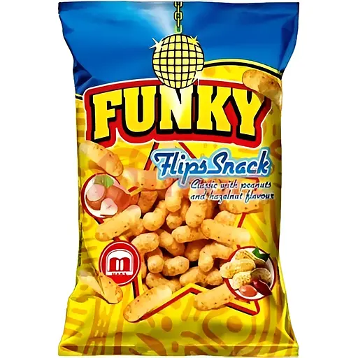 Класичний снек Funky Flips зі смаком арахісу та фундука 80 г 