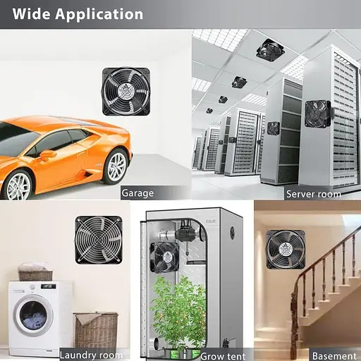 Осевой охлаждающий вентилятор GDSTIME 200 x 60 мм ОAC 220 V 240 V Dual Ball Industrial 370 CFM - фото 2