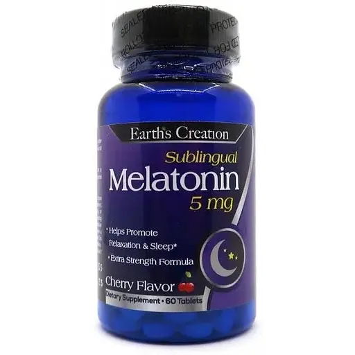 Мелатонин Earth‘s Creation Melatonin 5 mg Sublingual для хорошего сна - Вишня