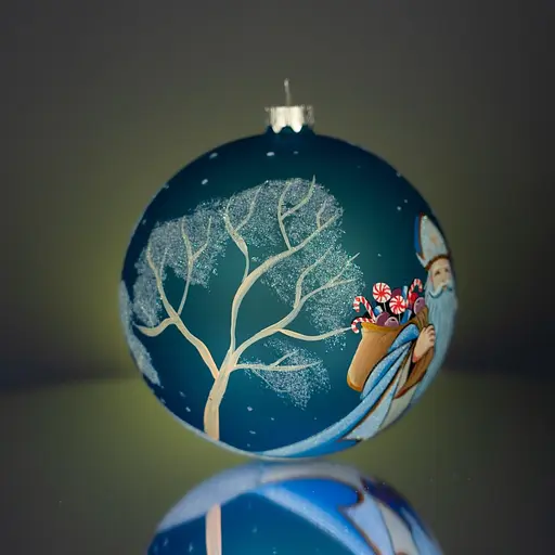 Ялинкова прикраса Різдвяні історії Святий Миколай куля скло (4820001112498) - фото 3