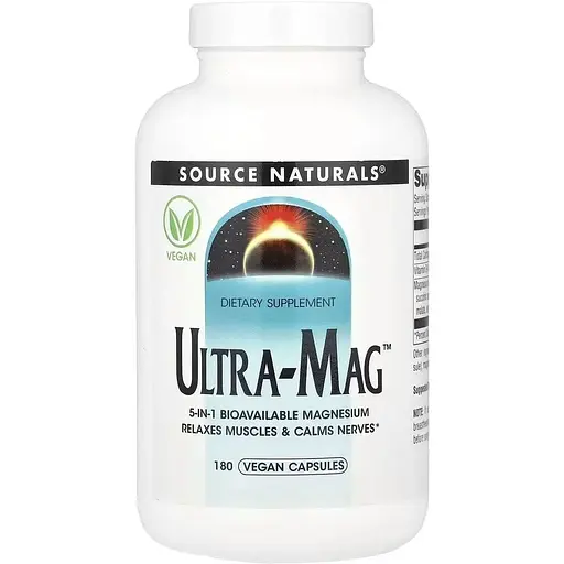 Комплекс магнию Source Naturals Ultra-Mag, 180 вегакапсул з п'яти форм
