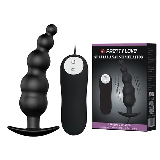 Анальна пробка з вібрацією Pretty Love Special Anal Stimulation 11.8 см (чорний) - фото 6