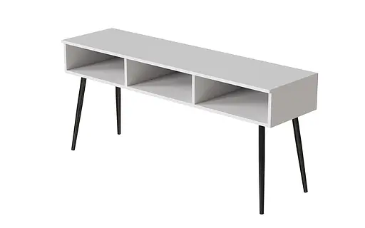 Тумба під телевізор Кентуккі Ferrum-decor 45x139x38 Чорний метал ДСП Білий 16 мм (FRD-106733) - фото 6