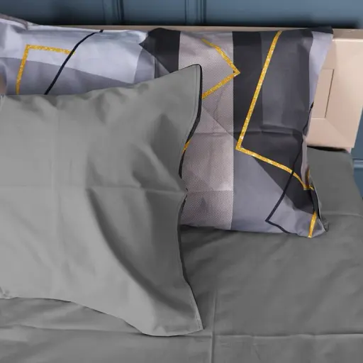 Наволочка MirSon Сатин  22-1403 Geometric Elegance 50х50 см сіра (2200010567786)