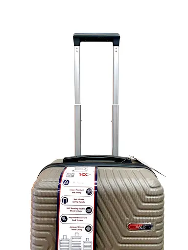 Валіза Маленька (S) Полікарбонат На 4-х подвійних колесах 50л POLO ПК004-S Бежевий - фото 2