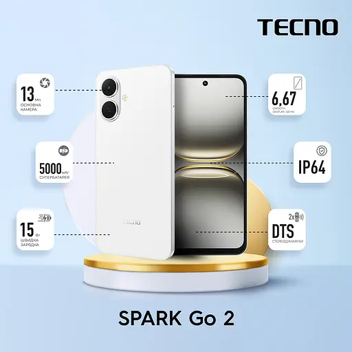 Смартфон Tecno TECNO Spark Go 2 KM4 6.67" 4/128ГБ 2SIM 5000 мАxчас Veil White - фото 2