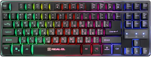 Клавиатура REAL-EL Gaming 8710 Backlit Ukr RGB Black (EL123100030) - фото 2