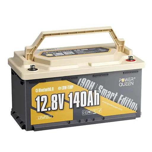 Аккумуляторная батарея литий-железо-фосфатная с Bluetooth 12.8В 140А*ч LiFePO4 Power Queen H190 P12V140-150-RV190-BT-4-AC150 (44-00523) - фото 2