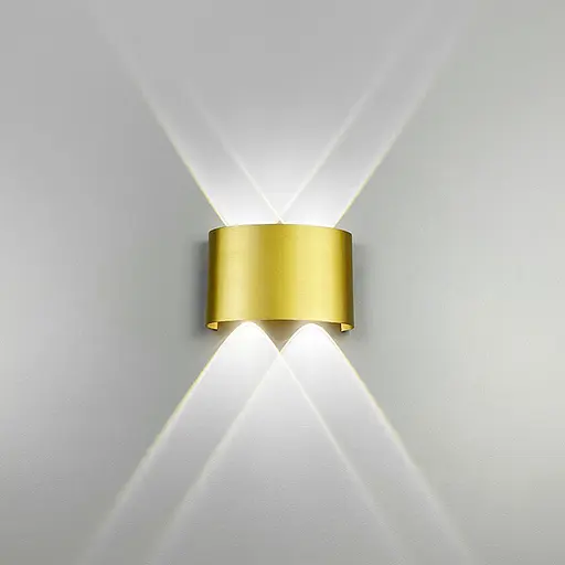 Світильник двосторонній на 4 лінзи у золотому корпусі 4000K IP 54 | Line F | Арт. W037/4 AB - фото 6