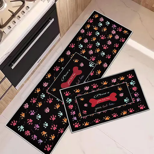 Набір килимків для кухні та ванної 120×40 см і 60×40 см водонепроникні, протиковзні, м'які, декоративні, Kitchen Master Сірий 87948 - фото 4