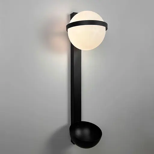 Бра у чорному видовженому корпусі із плафоном та підставкою 60х17 см Line F Арт. WB30/600 BK - фото 6