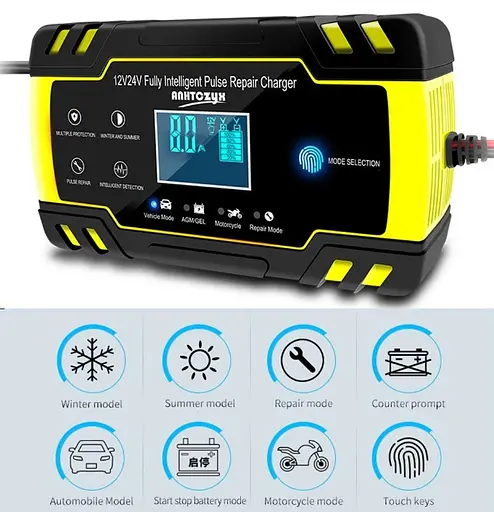 Импульсное зарядное устройство 12-24В 8-4А Anhtczyx для авто мото аккумуляторов - фото 7
