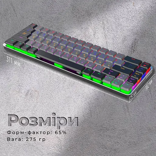 Клавіатура GamePro MK122R Red Outemu Switch Dark Gray (121472) - фото 13