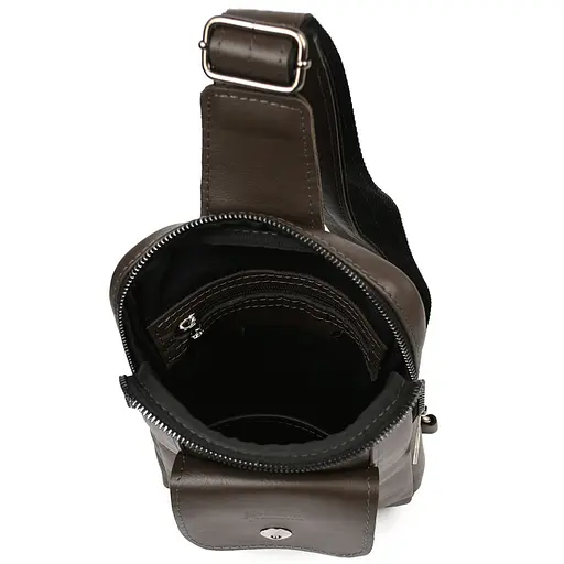 Мужской коричневый слинг из кожи Наппа TARWA 27.5х18х4 см sum0028234 - фото 4