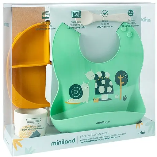 Силиконовый набор детской посуды Miniland BLW Garden 4 предмета (89638) - фото 2