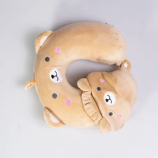 Дорожній набір 2 в 1 Bear подушка для шиї та маска для сну HP-56-9BR - фото 4