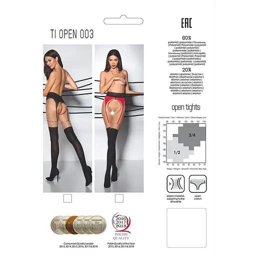 Эротические колготки Passion Tiopen 003 nero 1/2 (20/40 den) имитация чулок и пояса - фото 6