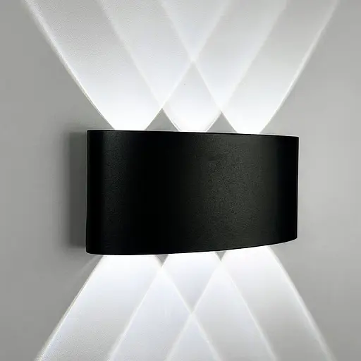 Світильник двосторонній на 6 лінз у чорному корпусі 4000K IP54 | Line F | Арт. W042/6 BK 4000K - фото 5