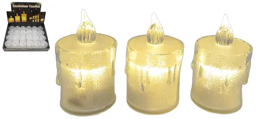 Свічка декоративна світлодіодна, LED, 6.5 см, пластик