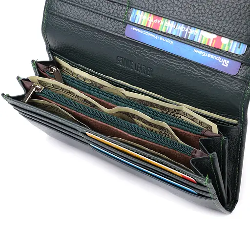 Вертикальный кошелек из натуральной кожи ST Leather 17.5х9х3 см acs0029697 - фото 6