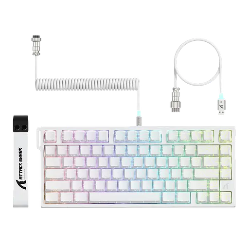 Клавиатура Attack Shark X65 HE Contours Side Printed RGB White - фото 2