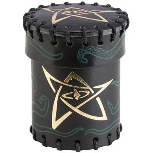Настільна гра Q-Workshop Чаша для кубиків Call of Cthulhu Black & green-golden Leather Dice Cup (CCTH101) - фото 1