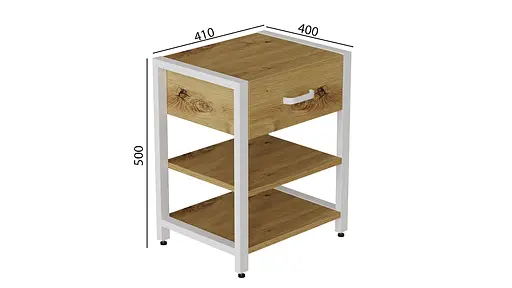 Тумба універсальна Ferrum-decor Вів'єн 1/2 50x41x40 білий ДСП Дуб Артізан 16мм (FRD-104129) - фото 4